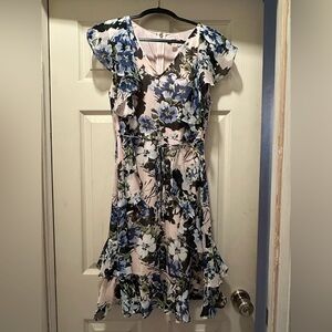 Tommy Hilfiger Blue and White Floral High Low Dress